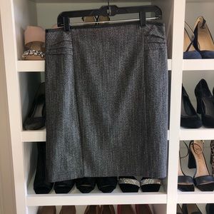 Express Gray Pencil Skirt w/ Pleather Trim